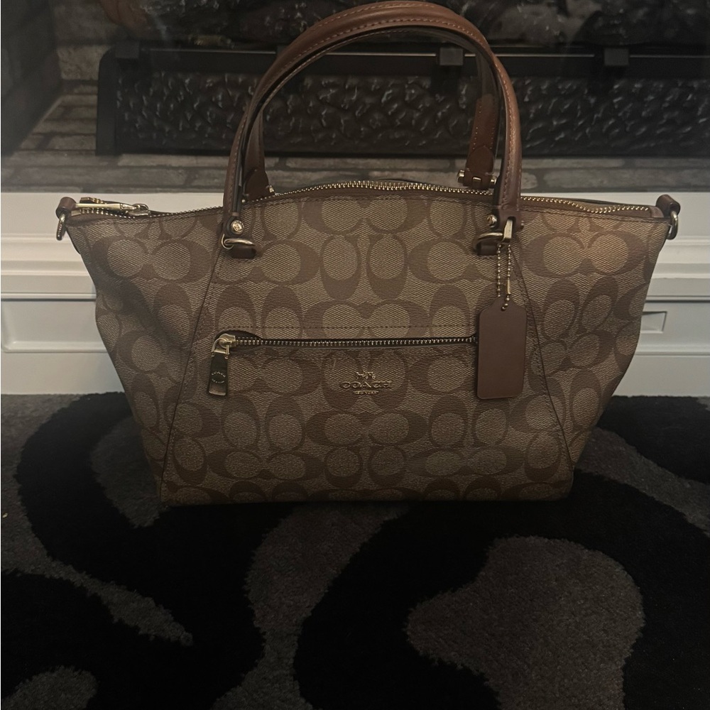Coach Signature Brown and Tan Satchel